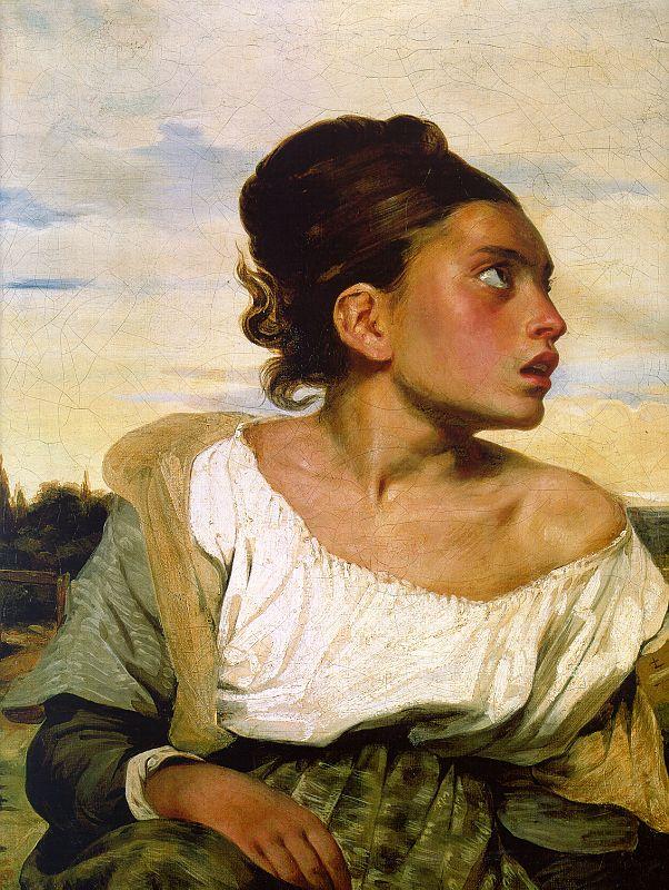 Eugene Delacroix Girl Seated in a Cemetery